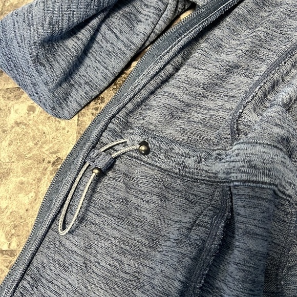 Athleta No Sweat Heather Blue Hooded Jacket. Size XXS - Picture 13 of 13